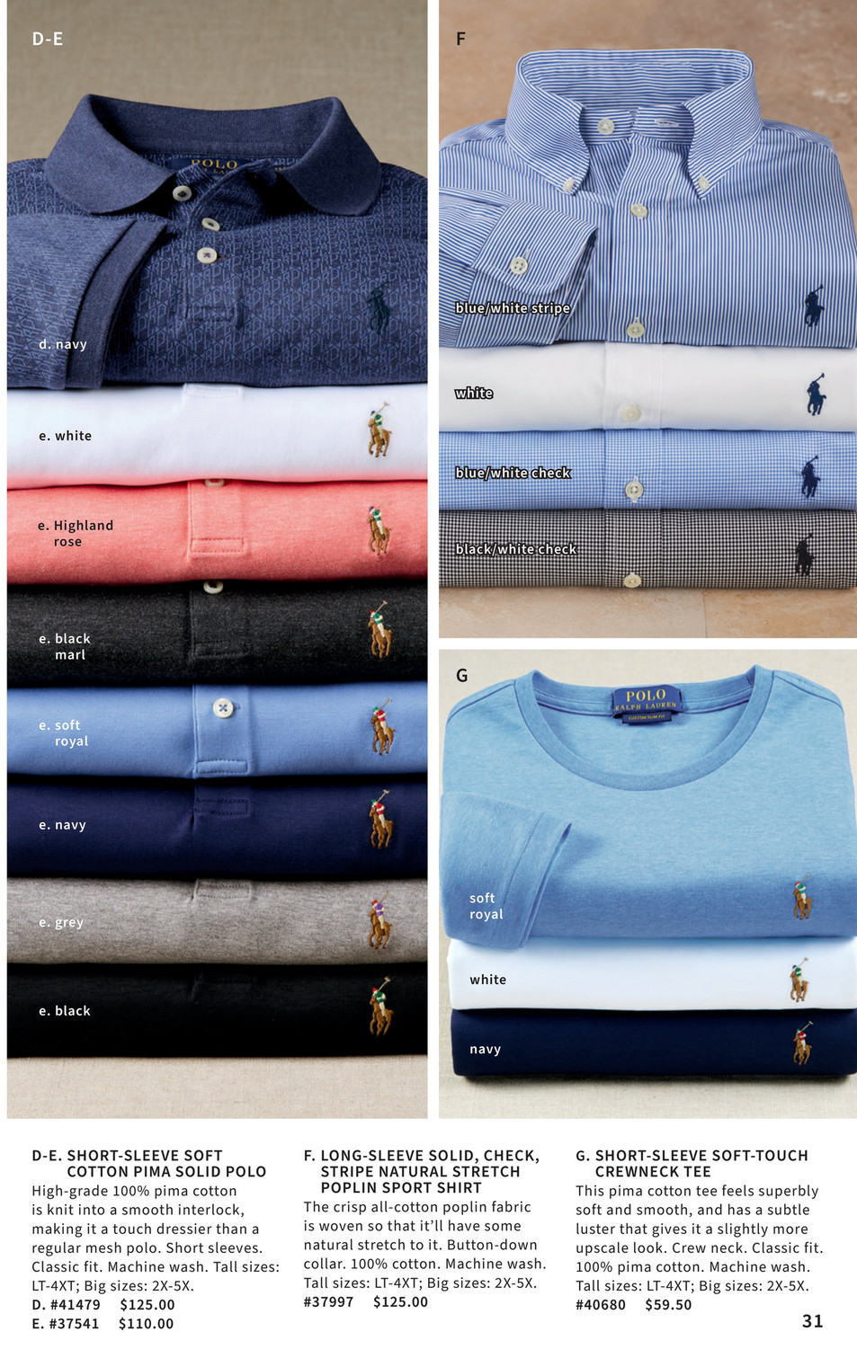 Westport Big & Tall - Early Spring 2023 - Polo Ralph Lauren Short Sleeve  Classic Fit Soft Touch Pima Cotton Polo Shirt Indigo Sky / 4XT