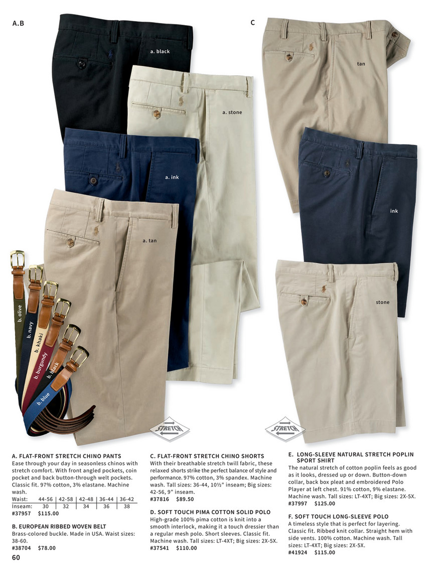 Polo Ralph Lauren Stretch Flat Front Chino Pant - Westport Big & Tall